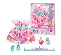 BABY born Deluxe Robe d’anniversaire 834152 - Accessoires pour les poupées qui mesurent jusqu’à 43 cm - Avec 1 robe, 1 diadème, des chaussures et cupcakes - Dès 3 ans +