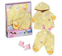 BABY born Deluxe Tenue de pluie 836460 - Ensemble de pluie avec imperméable, pantalon & bottes Wellington pour poupées qui mesurent jusqu'à 43cm - Convient aux enfants dès 3 ans