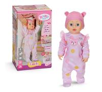 BABY born Emily Marche avec Moi - Poupée 43 cm avec Fonctions électroniques, Rampe et apprend à Marcher, Sons Inclus - Tenue grenouillère Rose et Bonnet - Convient aux Enfants à partir de 3 Ans