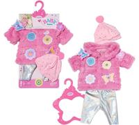 BABY born Ensemble avec manteau rose 833834 - Manteau douillet rose avec un legging et bonnet assortis pour poupées de 43cm - Poupée non incluse - Convient aux enfants de 3 ans+