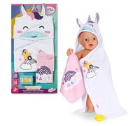 BABY born Ensemble de Serviettes à Capuche - avec Serviettes Licorne & Arc-en-Ciel - Accessoire pour poupées - Convient aux poupées de 36 cm & 43 cm