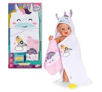 Baby Born Ensemble de Serviettes à Capuche - avec Serviettes Licorne & Arc-en-Ciel - Accessoire pour poupées - Convient aux poupées de 36 cm & 43 cm