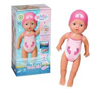 BABY born 834060 Ma première nage Fille - Poupée de 30cm avec maillot de bain fixe et bonnet pour les jeux aquatiques - Fonctionne sans piles - Convient aux enfants dès 1 an