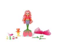 Baby Born Glam Up Sunshine Sirène aux Longs Cheveux Roses avec Effet de Couleur UV, à coiffer avec des Accessoires en Tissu et des épingles avec Amis des Animaux