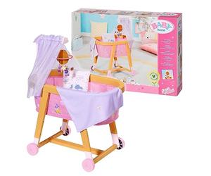 BABY born Good Night Berceau pour Poupées de 43 cm - pour Les Petites Mains, Jeu Créatif Développe l’Empathie et Les Aptitudes Sociales, 3 Ans et + - Contient du Linge de Lit, Mobile et 1 Canopée