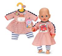 BABY born jurk met jungle motief, lange mouwen & gestreepte legging - Hoogwaardi