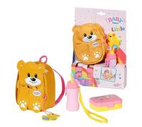 BABY born Kindergarten Ensemble Sac-à-dos 834961 - Accessoires pour poupées BABY born - Comprend 1 sac-à-dos en forme d'ours avec une étiquette canard, 1 boîte-repas & 1 biberon - Dès 3 ans
