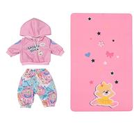 BABY born Kindergarten Tenue de gym - Pour poupées de 36 cm - Contient 1 capuche, 1 pantalon & 1 tapis de gym - Pour les petites mains - Développe l’empathie & les aptitudes sociales - 2 ans + 833445