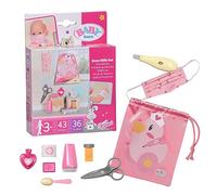 BABY born Trousse de premiers soins 834091 – 9 accessoires médicaux + sac à cordon – Dès 3 ans