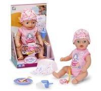 BABY born Lena 36 cm, Poupon avec Pyjama Rose, 7 Fonctions