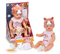 BABY born Lena 36 cm en grenouillère Motif Chat, poupée 36 cm avec 7 Fonctions pour Enfants dès 1 an, Fonctionne sans Piles