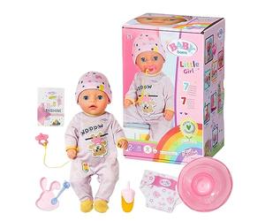 BABY born Little Girl Poupée de 36 cm - pour les Petites Mains, Jeu Créatif Développe l’Empathie et les Aptitudes Sociales -2 ans et + - Contient 1 Tenue et 7 Accessoires