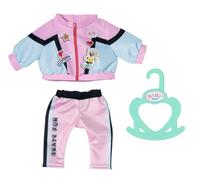 BABY born Little Tenue de Jogging 836347 - Combinaison 2 pièces avec pantalon, veste et cintre assortis pour poupées de 36 cm - Facile à mettre pour les enfants de façon autonome - Dès 1 an