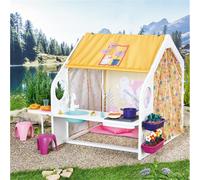 BABY Born Maison de Weekend 832752 - Accessoires de Haute qualité pour Les poupées 36/43 cm - avec 1 Maison avec Toit Convertible, des Effets Lumineux, sonores & Accessoires - Dès 3 Ans
