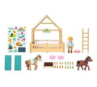 BABY Born Minis Kit de Jeu pour écurie - Poupée Jo avec écurie, 2 Chevaux, Accessoires et Autocollants - Accessoires de poupée de qualité supérieure - Convient aux Enfants à partir de 3 Ans