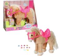 Zapf Creation 835203 Baby Born My Cute Horse - Eletronisches Plüschpferd mit Lauf- und Soundfunktion, Rosa Sattel, Rosa Zaumzeug und Pins zum Dekorieren.