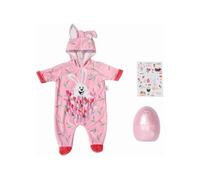 BABY born 830307 Ceufs de Pâques 43 cm - pour les Tout-Petits de 3 ans et plus - Idéal pour les enfants - Contient une Grenouillère, un Oeuf en Plastique et une Feuille d'Autocollants