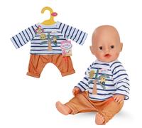 BABY born Palm Tree-Printed Outfit, Blue-Striped Shirt and Orange Trousers for 4