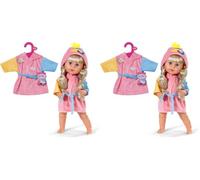BABY born Peignoir - avec Capuche en Forme de Canard & Manches de différentes Couleurs - Accessoires pour poupées de Haute qualité - Vêtements adaptés aux poupées de 43 cm (Lot de 2)