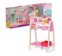 BABY born Portant avec Miroir et 3 cintres | Miroir, 3 cintres, 2 niveaux et boîtes de rangement