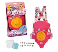 BABY born Porte-bébé Fleuris pour poupons 36 et 43 cm | Système de sangles réglable, pin's décoratifs, adapté aux poupons de 36 et 43 cm