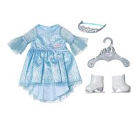 BABY born Princesse des glaces 836095 - Robe de princesse avec patins à glace et diadème assortis pour poupées de 43 cm - Convient aux enfants à partir de 3 ans
