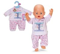 BABY born Pyjama 43 cm – Haut à manches longues et leggings multicolore – Accessoire pour poupée