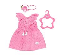 ZAPF Creation BABY born Robe pour poupée à fleurs branchée 43 cm avec bandeau et cintre Rose
