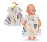 BABY born Robe à Volants avec imprimé Jungle et girafes - Accessoires de Haute qualité pour poupées - Vêtements adaptés aux poupées de 43 cm