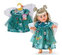 BABY born Robe verte de fée - Papillons et ailes en tissu - Pour poupées 43 cm