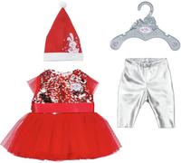 BABY born Robe de Noël, Robe de poupée à Paillettes, Leggings et Bonnet de Noël pour poupées de 43 cm, 836118 Zapf Creation