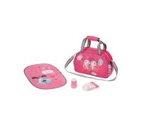 BABY born Sac à langer pour poupée – Rose/Gris, matelas, couches et boîte à poudre – Dès 3 ans