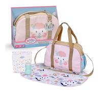 BABY born Sac à langer - Sac à langer pour poupées avec motif fleuri - Inclut tapis à langer, couche & boîte de poudre - Accessoire de poupée haut de gamme - Pour poupées de 36 cm & 43 cm