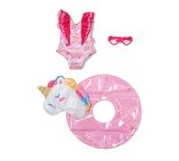 BABY born – Ensemble de natation pour poupée Licorne – Maillot, bouées, lunettes – Rose – 43 cm
