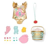 Baby Born Set Surprise Plage avec Maillot Motif sirène, moules à Sable, Sable modelable, Seau et 5 Surprises pour poupées 43 cm
