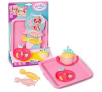 BABY born Set Vaisselle pour poupons 43cm Click & Play | Assiette, couverts, tasse d'apprentissage et plateau, fonction pour poupons 43cm Click & Play