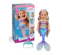 BABY born Sirène - Poupée de 43 cm - Cheveux de Haute qualité avec mèches colorées - Queue Lumineuse - Fonctionne avec des Piles - Convient aux Enfants à partir de 3 Ans