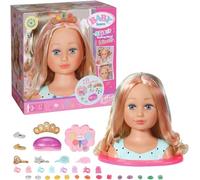 BABY born Sister Tête à coiffer de princesse 835432 - Tête à coiffer avec cheveux blonds et palette de maquillage - comprend 32 accessoires pour cheveux - convient aux enfants de 3 ans et plus