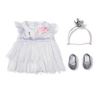Baby Born Tenue Ballerine avec Robe en Tulle, Ballerines argentées et Serre-tête avec Couronne pour poupées 43 cm
