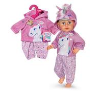 BABY born Tenue poupée Licorne – 43 cm, accessoires, haute qualité, rose – Dès 3 ans