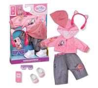 BABY born Tenue Relax 43 cm, Compatible Click & Play | Veste à capuche, pantalon, bonnet, lunettes, casque audio et smartphone, compatible Click & Play