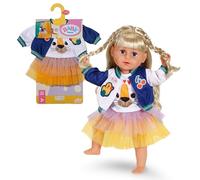 BABY born Ensemble Tutu pour poupée 43 cm – jupe colorée, t-shirt et veste