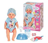 BABY born Poupée bébé Magic Boy 43 cm – Mange, dort, pleure, pot – 11 accessoires – dès 3 ans