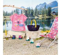 BABY born 832790 Weekend Set de pêche - Pour les poupées de 36 cm/ 43 cm - Avec 1 robe, 1 canne à pêche, canards & + - Pour les petites mains - Développe l’empathie & les aptitudes sociales - 3 ans +