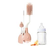 Baby Bottle Cleaner, Cup Cleaning Kit, Soft Bristle Brush Set, Gentle Non Scratch Cleaning, Travel Friendly Design, Kitchen Home Nursery Use, 12.99x4.33 Inches Green Pink 1 Set