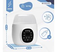 Baby Bottle Warmer And Sterilizer,6 In 1,Double Capacity,Defrosts,Programmable,Maintains Temperature,Fast Heating,Lcd Display,Compact,Portable,Bibidu