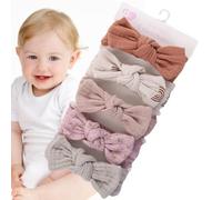 Baby Bows Bows Bandbands, Bandband Bows pour les bébés filles,Bandeau de petite fille avec des arcs | Accessoires de cheveux enveloppe de tête 18x3,5 cm, ensemble de 5 bandes de cheveux avec nœud pour