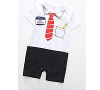 Baby Boy Romper, 1Pcs Toddler Gentleman Formal Outfit Set with Suit Vest & Bowtie BB@TZZ04BW-0712