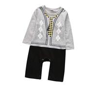 Baby Boy Romper, 1Pcs Toddler Gentleman Formal Outfit Set with Suit Vest & Bowtie BB@TZZ07BF-1318