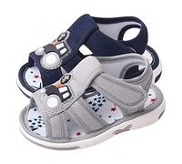 Baby Boys Sandals Infant Open Toe Walking Shoes Cute Star Barefoot Prewalker Toddler Boys Premium Rubber Sole Beach Sandals Newborn Comfy Summer Outdoor Holiday Slippers